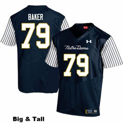 Notre Dame Fighting Irish Men's Tosh Baker #79 Navy Under Armour Alternate Authentic Stitched Big & Tall College NCAA Football Jersey ZLL3599RT